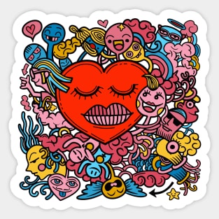 doodle valentine romance Sticker